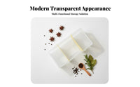 Transparent Design Seasoning Storage Box Space-Saving Compartment Organizer Box Easy to Clean Clear Divided Container Dustproof for Home Cooks, Homemakers, Homeowners, Kitchen, Pantry, Countertop, Cabinet