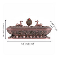 Tibetan Incense Box Golden Finish Ash Catcher Reduces Mess for Meditation Room