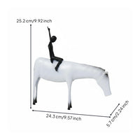 Black and Pale Horse Sculpture Minimalist Abstract Horse Figurine Zinc Alloy Home Decoration for Living Room