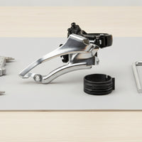 Two-pullPull Front Derailleur with Clamp Collar Triple Clamp-on Front Derailleur Adjustable Bike Part Compatible for Commuters