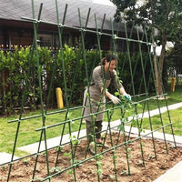 Greenhouse Garden Trellis for Outdoor Plants, Heavy Duty Steel Tube Garden Stakes and Plant Support, Anti-scald Steel Core Tomato Stakes Set