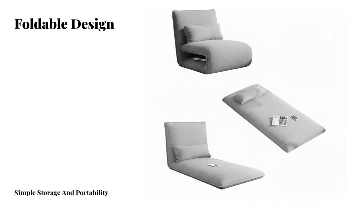 Foldable Design Adjustable spinerest Lounger Multi-Functional Adjustable Floor Lounger Thick padding Sleeper Chair Thickly Padded for Students, Adults, Bedroom, Bay glazed opening, perusing alcove, Living Room