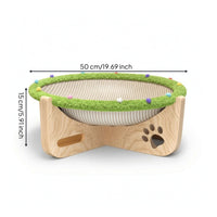 Cat Lounger with Hammock Wooden Cat Scratcher Bed Wear-Resistant Scratch Pad for Cats, Small Pets, Living Room