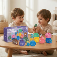 20 Pieces Colorful Sea Animal Counting Toy with Matching Cups Bright Animal Counting Toy with Sorting Cups Learning Educational for Classroom, Playroom, Bath Time