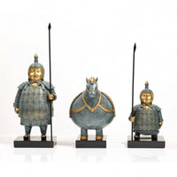 3 Pieces Terracotta Warrior Figurines Collectible Souvenir Elegant for Office
