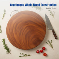 Ironwood Cutting Board Antibacterial Sturdy Wood Round U-handle Slicing Dicing Chopping Board Authentic Ironwood Clam Wood Easy Storage Suitable for Everyday Cooking Home Kitchen Restaurant