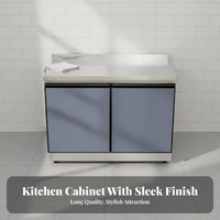 Stainless Steel Kitchen Cabinet Storage Foundation Utility Cabinet Easy to Clean Freestanding Design Suitable for Apartment Dwellers Homeowners Home Utility Room Garage
