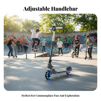 Light-up Wheels Foldable 2-Wheel Scooter Adjustable Handlebar 2-Wheel Folding Scooter Non-Slip Deck Outdoor Toy Lightweight Design for Teenagers, Children 3-12, Sidewalk, Recreation, Travel, Commuting