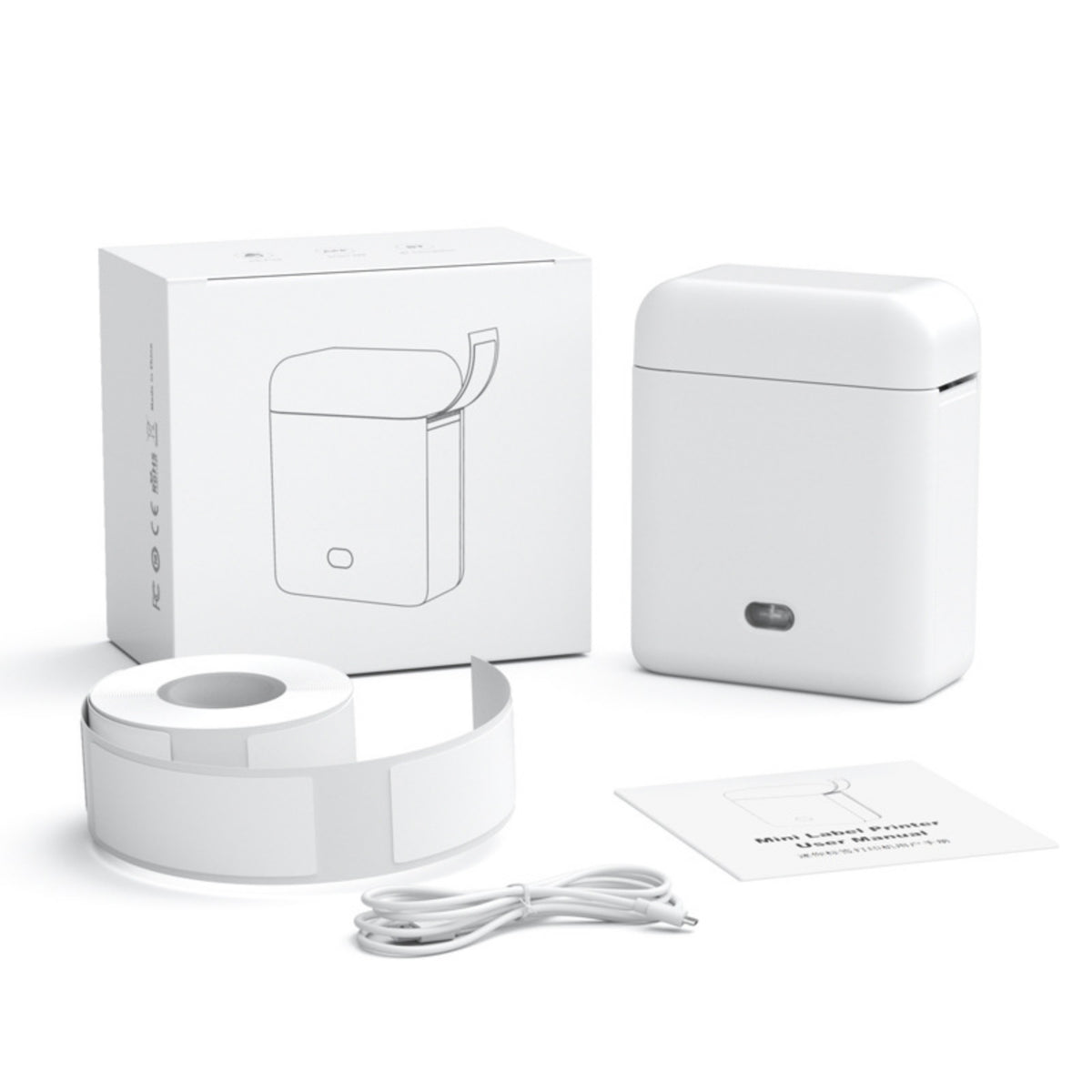 Compact Thermal Label Printer Rechargeable Thermal Label Maker Inkless Portable Printer with Paper Handheld for Organizers