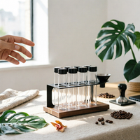 6 Pieces Coffee Bean Canister Portable Single Way Valve Jar Airtight