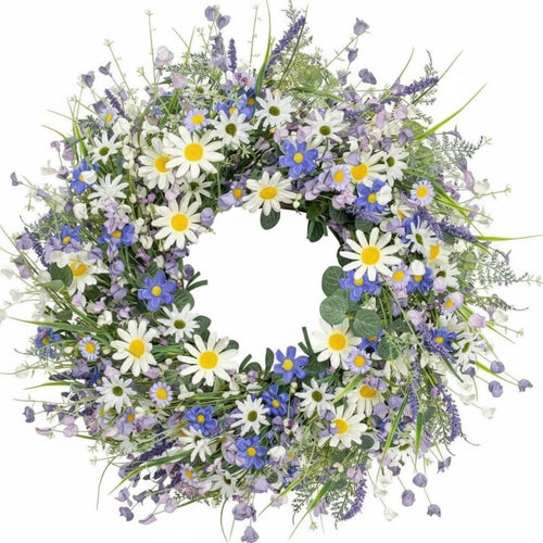 Artificial Floral Wreath Vibrant Colors Seasonal Floral Wreath Lifelike Florals