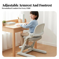 Ergonomic Splitspine Learning Seat Stable Base Ergonomic Splitspine Desk Chair Soft Padded Locking Casters for Children 6-12