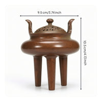 Copper Incense Burner Compact Tripod Censer Long-Lasting for Tea Room, Home