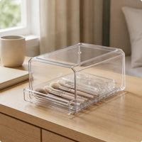 Transparent Drawer Organizer Clear Dustproof Cosmetic Storage Box for Vanity