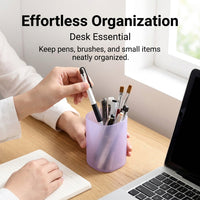 Blue Pen Organiser, Stackable Desk Organizer for Office, Transparent Desktop Storage for Stationery and Brush Holder