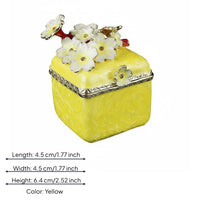 Cherry Blossom Jewelry Box Small Metal Jewelry Box Enamel Finish