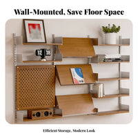 Adjustable Rail Bracket Shelving utilitarian design Wall Shelf Multi-Tier Display