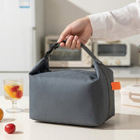 Lunch Box and Insulated Lunch Bags for Women, Oxford Cloth Cool Bag with Buckle Closure, Foldable Food Bag for School Picnic, Handheld Ice Bag