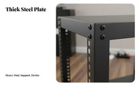 2 Pieces Server Rack Network Rack IT Hardware Rolling Cabinet Durable Steel Construction Suitable for Studio Living Room Home Office