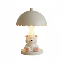 White Bear Table Lamp Press Control Kids Table Lamp Rechargeable for Bedroom
