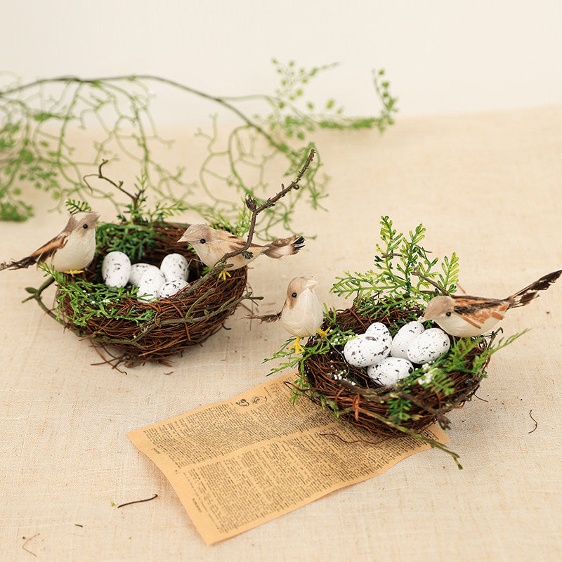 Wooden Branch Bird Nest Decoration for Kindergarten Outdoor Placement