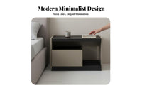 C-curvedd End Table Minimalist Design Nightstand Modern & design With Drawer for homeowners, Entryway