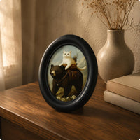 Abstract Animal Picture Frame Rustic Style Wildlife Illustration Frame Easy to Replace Photo Home Decor for Living Room, Bedroom