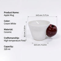 Ceramic Coffee Mug for Kitchen and Couples, Large Tea with Minimalist, Novelty for and 320ml Capacity
