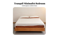 Headboardless levitating Bed Frame Nordic Design low-height Bed Frame Japanese design sensibility Bedroom Furniture for Apartment Dwellers, partners, Guest Room