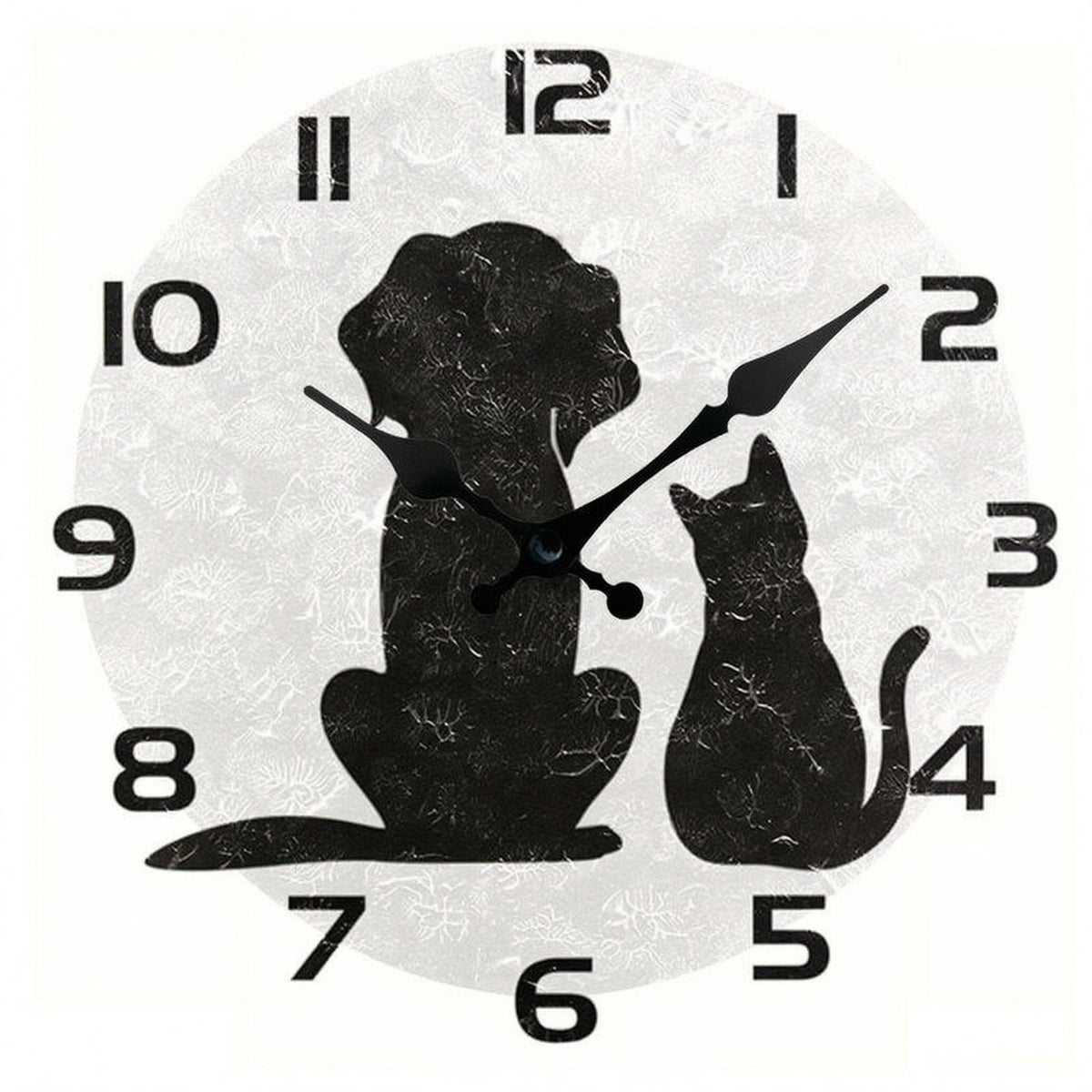 Round Wall Clock Black Hands Home Decor Easy to Read