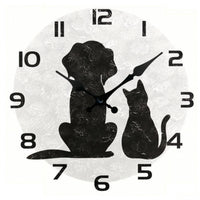 Round Wall Clock Black Hands Home Decor Easy to Read