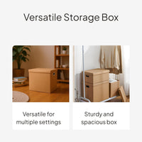 Kraft Paper Foldable Storage Box with Lid