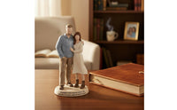 Dad and Daughter and Daughter Sculpture Heartfelt Resin Desk Figurine Desktop
