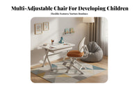 Adjustable Kids Desk Chair Dynamic Back Support Ergonomic Kids Desk Chair Stable Triangular Structure Height Adjustable Learning Stool for Living Room