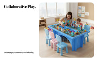 Construction Block Table Youngster Design Multi-Activity Play Table Educational for Preschoolers, Young Children, Childcare Facility, Kindergarten