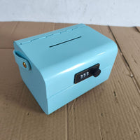带锁存钱罐 儿童密码储蓄罐 粉色大容量金属保险箱 手提式防摔储