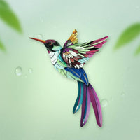 4 Pieces Metal Hummingbird Wall Decor Waterproof Metal Bird Hanging Ornament