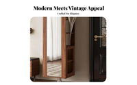 360-Degree Rotation Revolving bookshelf with Mirror Multi-Functional pivot Storage Unit Space-Saving Design Rotating Tower Vintage design for Small Apartment Dwellers, Book Lovers, Homeowners, Living Room, Bedroom, Dressing Area, Entryway