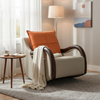 Upholstered Rocking Chair Comfortable Upholstered Highspine reclining chair Reclining Function Indoor Furniture for Parents, Living Room, Bedroom, study corner