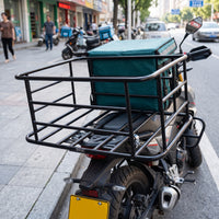 Heavy-Duty Motorcycle Rear Rack Sturdy Motorcycle Cargo Basket Tubed Rear Luggage Rack Welded for Delivery Riders, Commuters, Daily Commuting