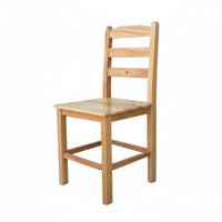 Ladder Back Chair Comfortable for Long Sitting Wooden Seat Anti-Slip Foot Pads