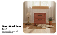 Nightstand with Storage Vintage Look Single-Drawer Nightstand Distressed Finish