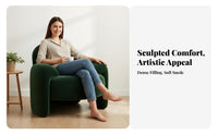 Upholstered Single Sofa Nordic Design Accent Chair Modern Minimalist Plush Upholstery for Homeowners, Business Owners, Bedroom