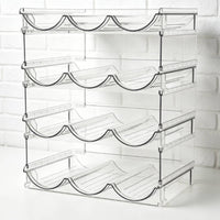 Water Bottle Organizer Rack Curved Slot Stackable Water Bottle Rack Open Design