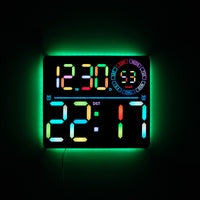 Creative RGB Color Changing LED Digital Wall Clock with Large Display