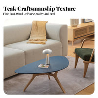 atmosphericShaped Low Table Nordic Design Irregular Shape Tripod Table Rounded borders Two-Tone for Small Space