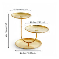 Gold 3 Tier Serving Stand Food Grade Coating 3 Layer Fruit Display Stand