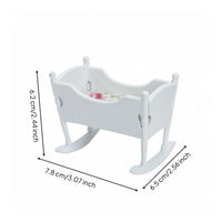 1:12 Scale Cradle Realistic Design 1:12 Scale Furniture DIY Craft Project Pale Wooden Infant Infant Bed for Hobbyists, Room Box Dioramas