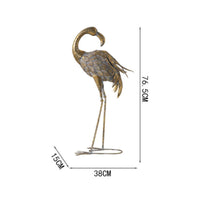 Flamingo Statue with Base Rustic Metal Flamingo Distressed for Collectors