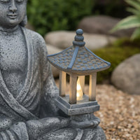 Buddha Lantern Statue Resin Seated Buddha Statue Textured